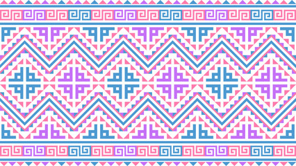 Ethnic seamless pattern in pink, blue, green, pastel colors for clothing, fabric prints, backgrounds.