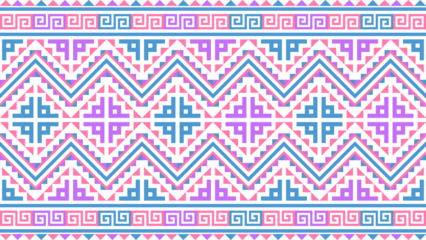 Ethnic seamless pattern in pink, blue, green, pastel colors for clothing, fabric prints, backgrounds.