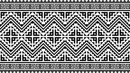 Ethnic seamless pattern in black and white for clothing, textile prints and backgrounds, wallpaper.