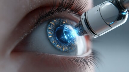 Robot Surgeon Performs Precise Operation Using Vision-Enhanced Smart Lenses in a Modern Medical Facility