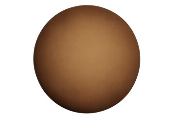 Brown 3d sphere with light gradient and subtle texture on transparent background, minimal abstract element