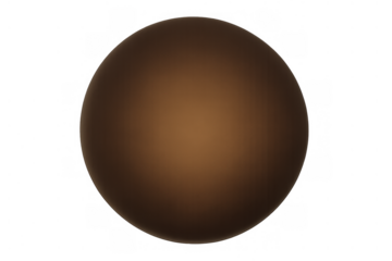 Brown gradient sphere rendering on a transparent background, abstract minimal graphic design element