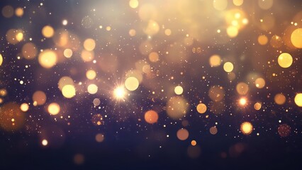 Obraz premium ゴールドの光粒 背景素材 ラグジュアリーなイルミネーション風
