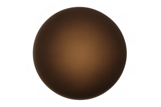 Brown gradient sphere rendering on a transparent background, abstract minimal graphic design element