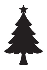 Festive Christmas tree silhouette with star, perfect for holiday projects and seasonal designs, adding a touch of winter magic to any creative work