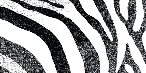 Seamless realistic zebra pattern in black and white. Abstract zebra pattern design. Black and white stripes create dynamic effect. Stylish and modern texture perfect for various creative projects. 