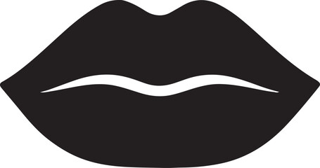 vector illustration of lips silhouette