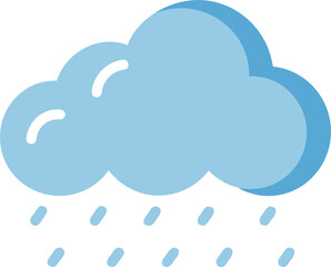 vector art of cloud with rain drops