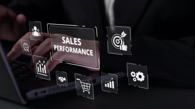 Digital sales performance dashboard showing sales performance metrics, performance trends, sales performance analytics, and sales improvement in business context. Muxer