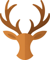 brown reindeer with large antlers standing position