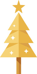 golden yellow christmas tree with star topper