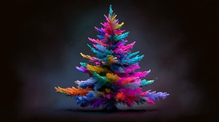 christmas tree on a black background