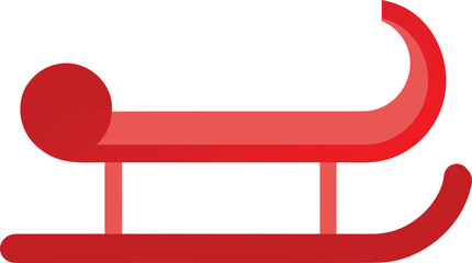 red sleigh or sled with curved runners winter transport