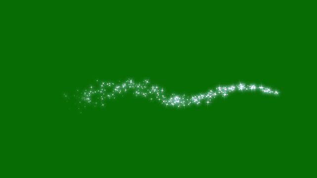 Twinkling glitter stars animation, magic sparkles, glitter line stars, flat vector doodle sparkle, white cartoon blinking stars, 2d shining twinkle effect on green screen background. 4k video