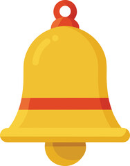 golden yellow bell with red ribbon christmas decoration