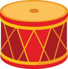 red and gold drum with drumsticks christmas decoration