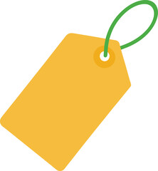 yellow gift tag with string hole blank label