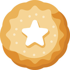 round cookie with white star decoration center