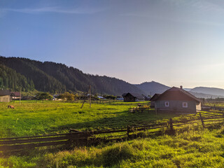 Obraz premium Village in the mountains