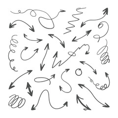 Hand drawn arrows collection, Unique sketch arrows icon
