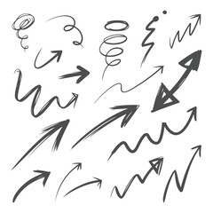 Hand drawn arrows collection, Unique sketch arrows icon