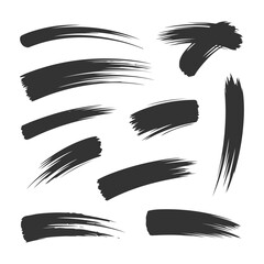 Modern black brush strokes, Hand drawn ink brush strokes collection