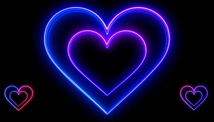 Blue neon heart glowing on dark textured wall with soft reflections for editorial lifestyle photography modern decor and poetic connection-themed visuals