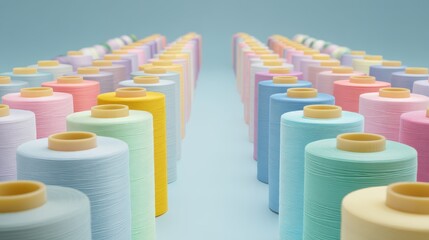 Ribbon spools creating diagonal patterns
