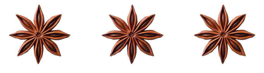 Three Star Anise Pods isolated on transparent background Remove png