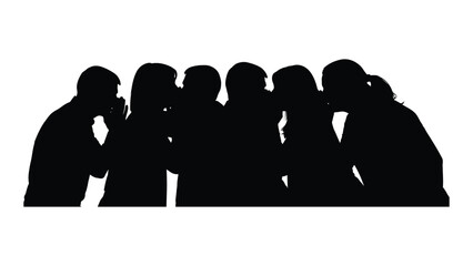 Whispering chain silhouette isolated on white background, Vector