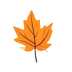 Obraz premium happy autumn leaf simple doodles design