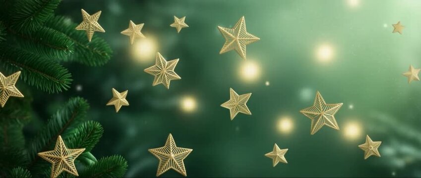 Christmas Stars Floating Green