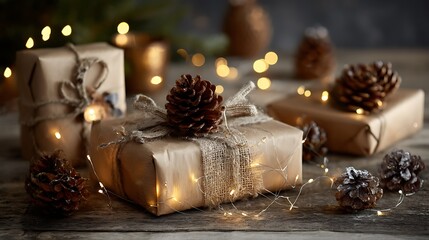 christmas still life with candles and decorations