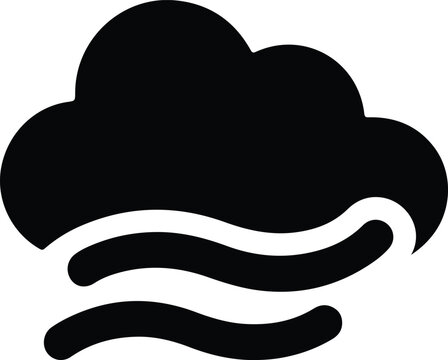 Cloud with wavy lines icon weather wind