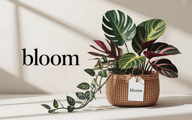 Bloom logo design for plants and natural growth with modern concept and minimalist style for brand identity