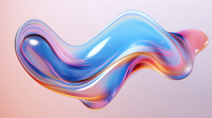 Abstract 3D fluid shape with glossy pastel texture perfect for modern presentations and visuals