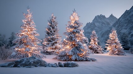winter landscape with trees and snow
