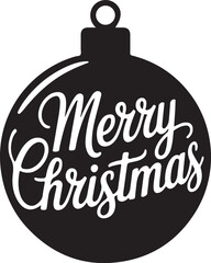 Black Christmas Ornament with Merry Christmas Calligraphy