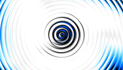 Blue ripple glass texture abstract gradient background with optical circle wave pattern. Overlay illustration on transparent background