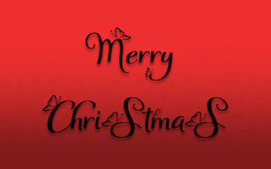 Elegant merry christmas text with a subtle sparkle on a red gradient background