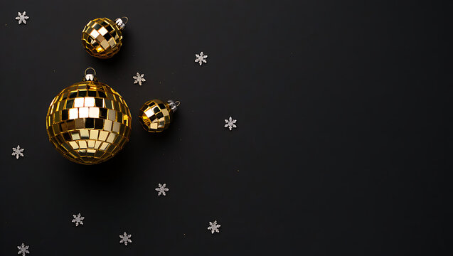 Shining Bright Celebrating the International Day of Persons with Disabilities with Festive Gold Decorations on a Black Background