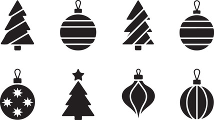 Christmas Ball Ornament Set in Festive Holiday Decorations Vector Design