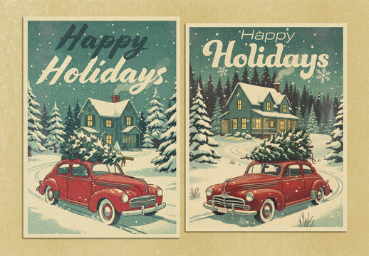 Nostalgic Winter Holiday Poster Layout