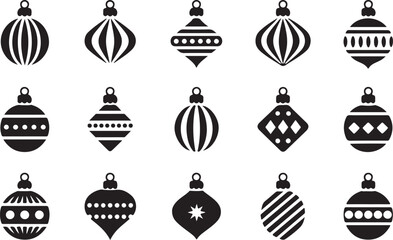 Christmas Festive Holiday Ornament Ball Sets Vector Design 