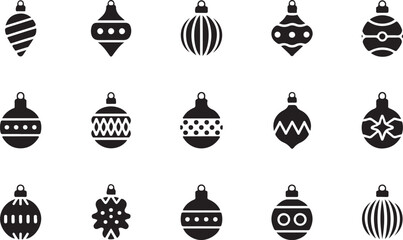 Christmas Festive Holiday Ornament Ball Sets Vector Design 