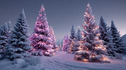 winter landscape with trees and snow