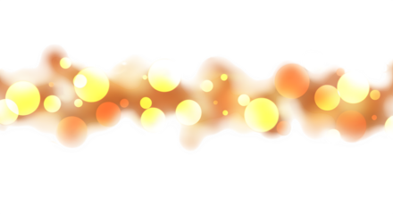 Warm bokeh isolated on PNG background.