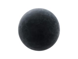 Dark sphere isolated on transparent background, abstract and mysterious concept