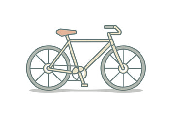 Simple bicycle side view with muted color palette