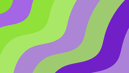 Lively Abstract Wavy Stripes: A Stylish Design with Flowing Lines in Shades of Green, Purple, and Lavender